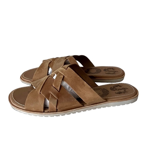 Sorel Ella slide leather sandals 10 camel - Picture 6 of 11